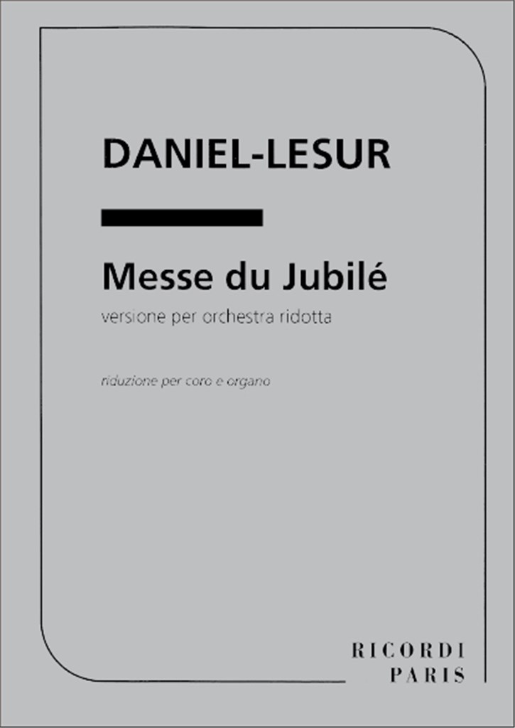 Messe Du Jubile Choeur Et Orgue